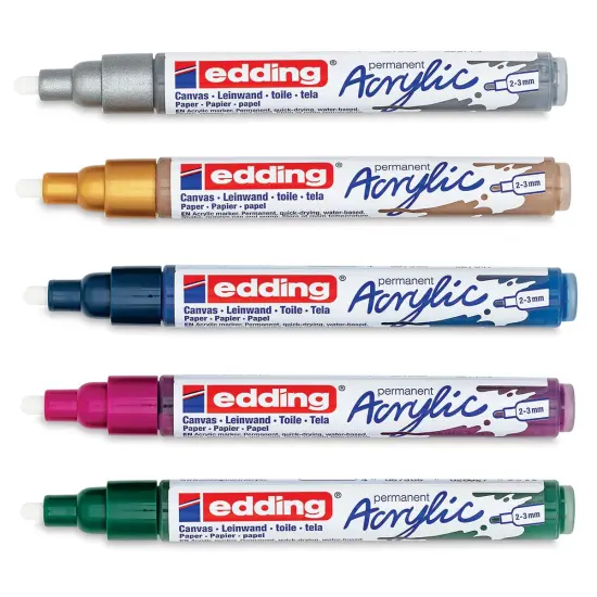 Edding Acrylic Paint Markers - Festival Colors, Set of 5, Medium {1}