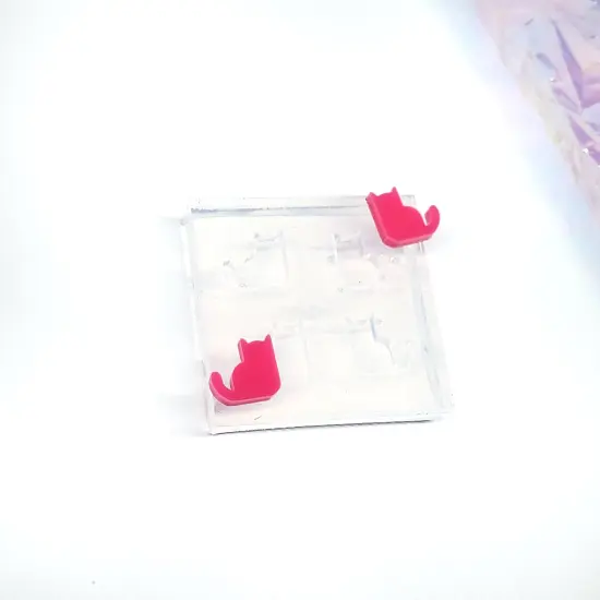 Cat Stud Earring Silicone Mold(B11) {2}