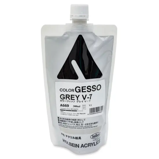 Holbein Acryla Gesso - Gray V-7, 300 ml pouch {1}