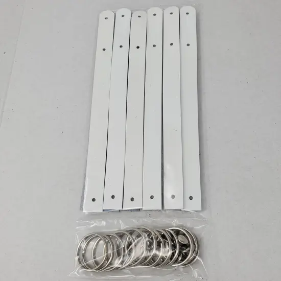 Blank Leather Keyrings 12 Pack &ndash; Pre-Cut Blanks with Hardware for Hot, Foil Stamping & Engraving White {2}