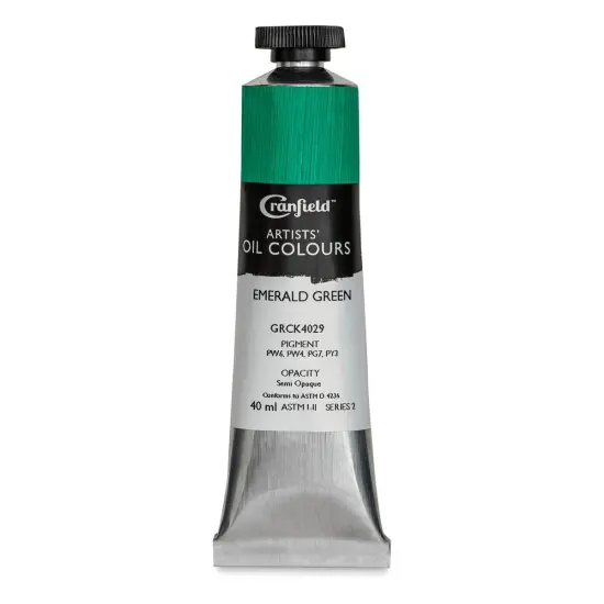 Cranfield Artists' Oils - Emerald Green, 40 ml, Tube {1}