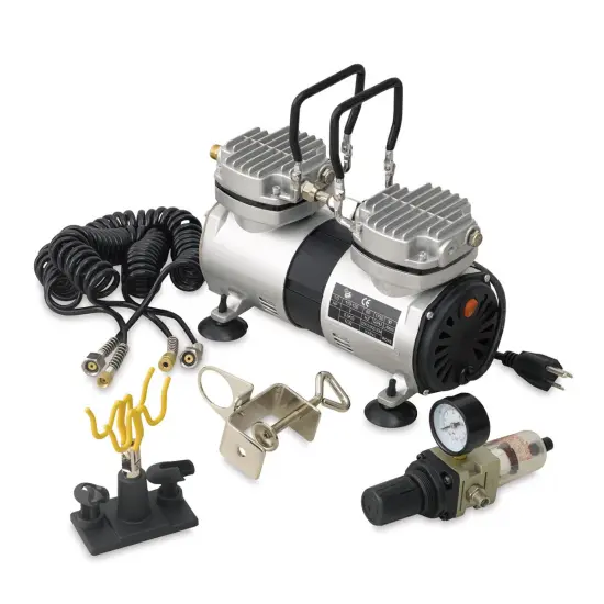 SilentAire Scorpion II Heavy-Duty Airbrush Compressor - Double Piston {1}
