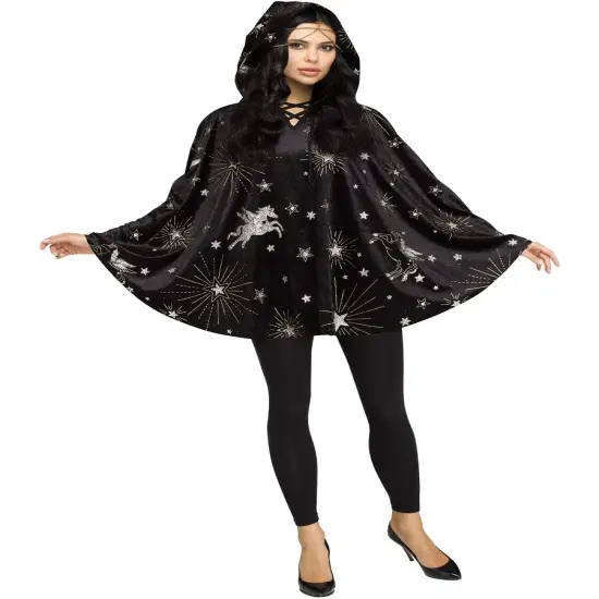 Adults Velvet Celestial Sorceress Poncho Costume Accessory {1}