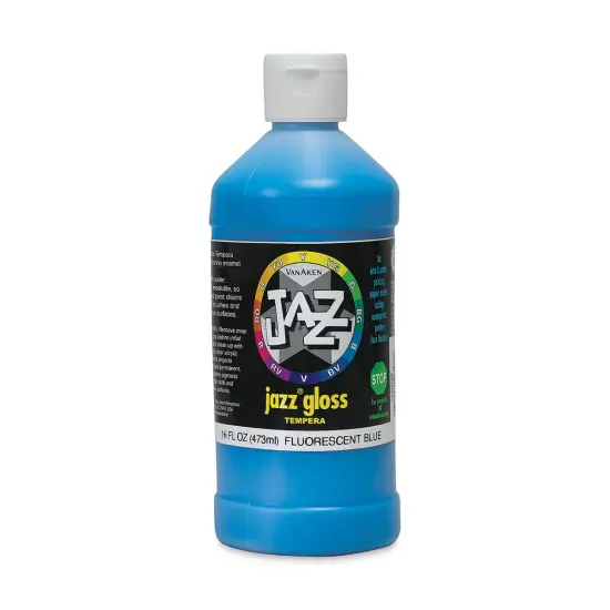 Jazz Gloss Tempera - Gloss, Fluorescent Blue, 16 oz bottle {1}
