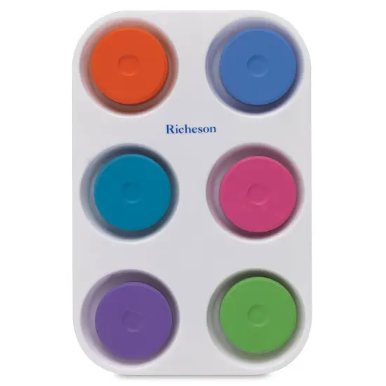 Richeson Tempera Cakes - Set of 6 with Tray, Secondary Colors, Large Cakes {1}
