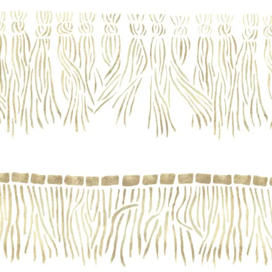 Two Different Fringe and Tassel Wall Stencil | 2865 by Designer Stencils | Pattern Stencils | Reusable Stencils for Painting | Safe & Reusable Template for Wall Decor | Try This Stencil Instead of a Wallpaper | Easy to Use & Clean Art Stencil Pattern {2}
