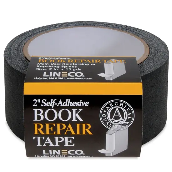 Lineco Spine Repair Tape - 2" x 15 yards, Black, Cloth {1}
