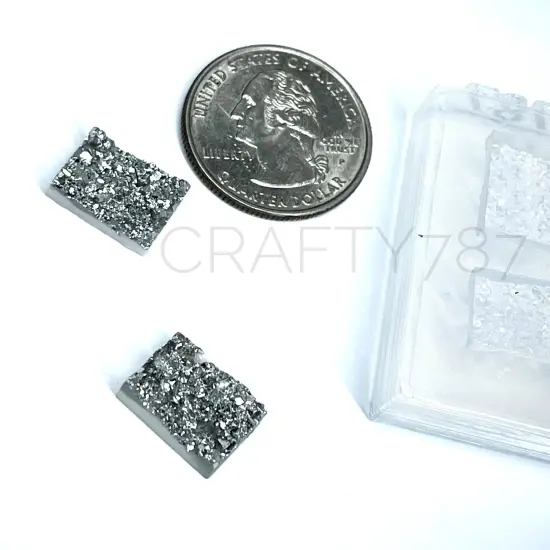 Rectangular Druzy Earring Stud Silicone Mold 10mm x 14mm( B10) {2}
