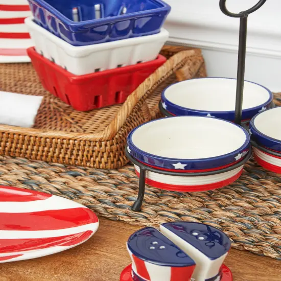 Uncle Sam Hat July Fourth Americana Salt & Pepper Shaker Set of 2 {5}