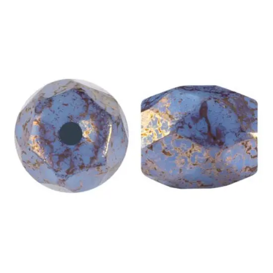 Baros Par Puca&reg; Czech glass bead, Frost Blue Lagoon Bronze, 10 grams {1}