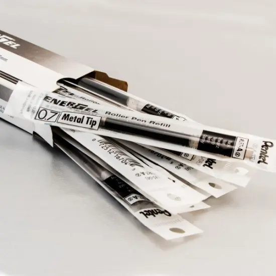 Refill Ink - For EnerGel Gel Pen, 0.7mm Metal Tip, Medium, Black Ink (LR7-A) {3}