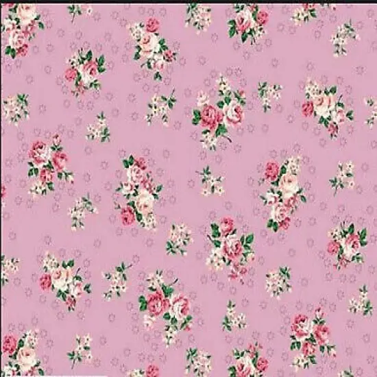GiGi Roses Floral Vintage Small Roses Pink by Stof Fabrics Sold by the Yard {1}