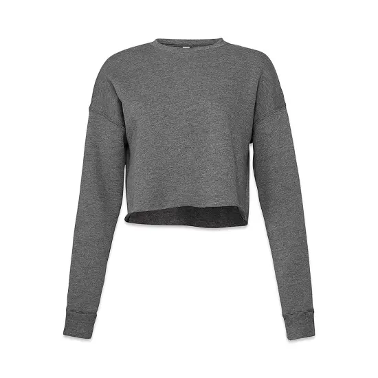 Bella Canvas Cropped Crew Fleece - Deep Heather, Small {1}