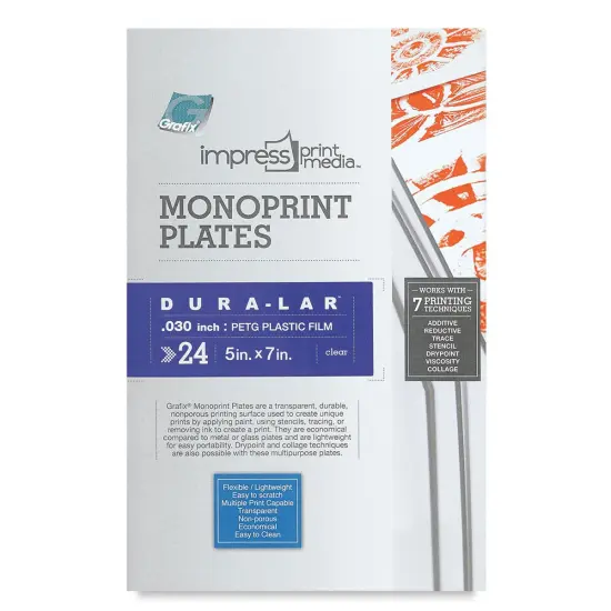 Grafix Impress Monoprint Plates - 5" x 7", Pkg of 24 {2}