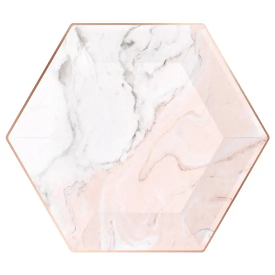 Paper Plates - Large - Blush Marble {1}
