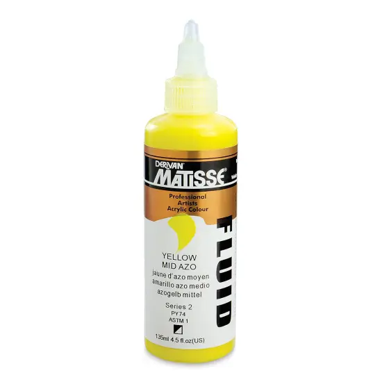 Matisse Fluid Acrylic - Yellow Mid Azo, 135 ml {1}