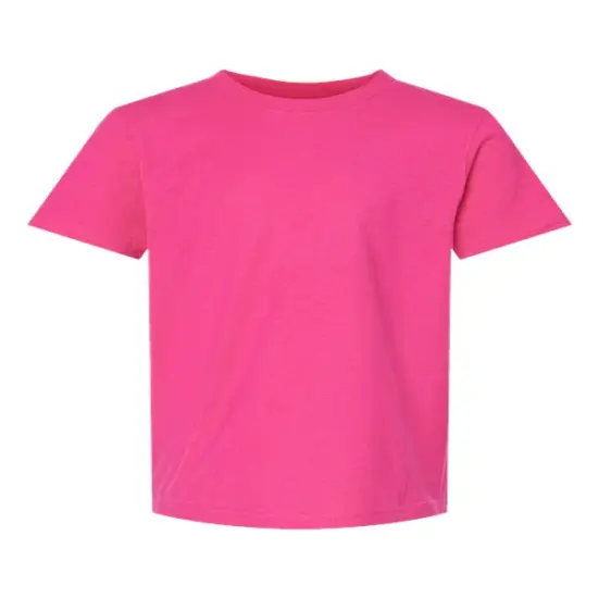 Tultex&reg; Youth Fine Jersey Crew Neck Short Sleeve T-Shirt Fuchsia {1}