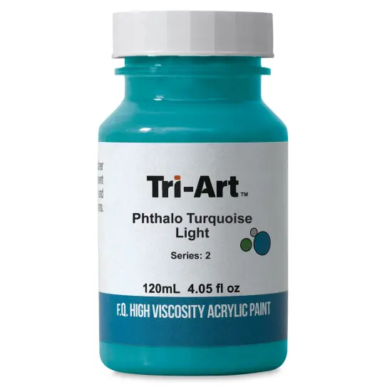 Tri-Art High Viscosity Artist Acrylic - Phthalo Turquoise Light, 120 ml jar {1}