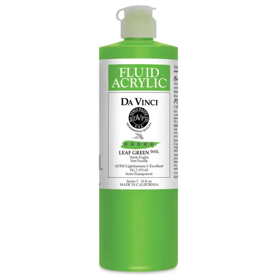 Da Vinci Fluid Acrylics - Leaf Green, 16 oz bottle {1}