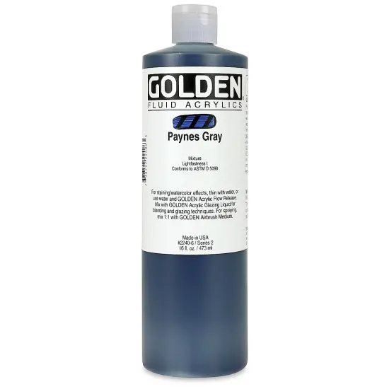 Golden Fluid Acrylics - Payne's Gray, 16 oz bottle {2}