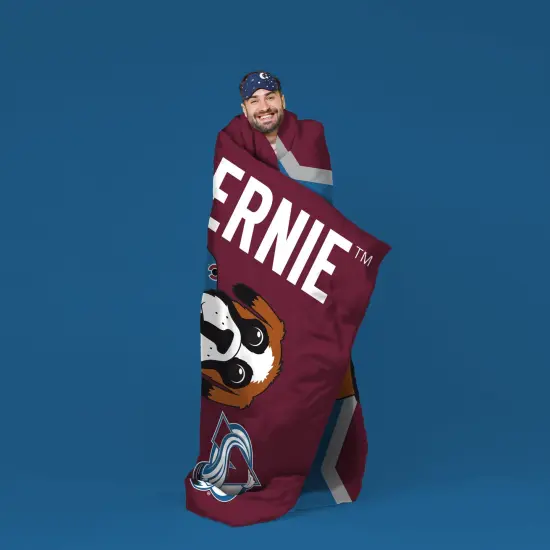 Sleep Squad Colorado Avalanche Bernie 60&rdquo; x 80&rdquo; Raschel Plush Hockey Blanket {5}