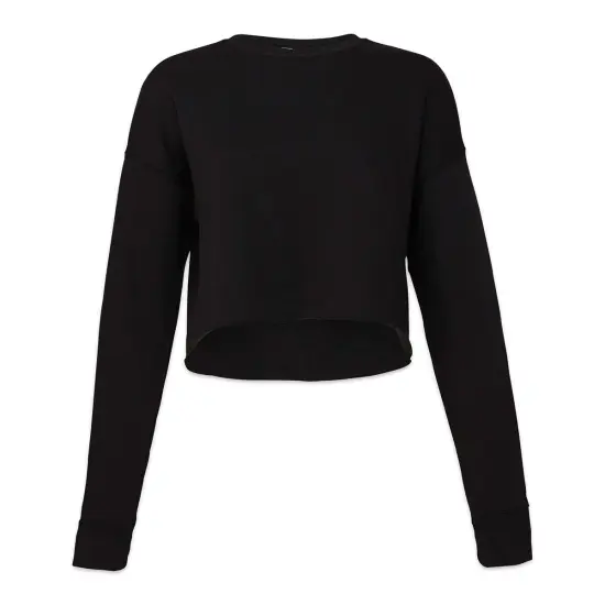 Bella Canvas Cropped Crew Fleece - Black, Small {1}