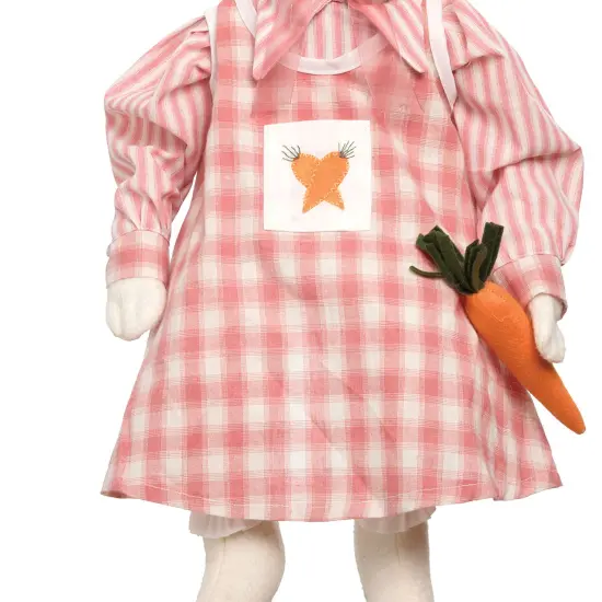Ally Bunny Easter Plaid Dress Gathered Traditions Joe Spencer Soft Figure Figurine w/ Carrot {4}