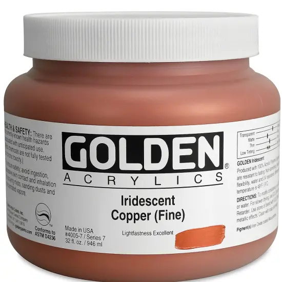 Golden Heavy Body Artist Acrylics - Iridescent Copper (Fine), 32 oz Jar {2}