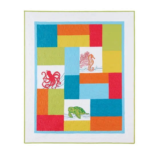 Tropical Escape Patchwork Cotton Blend Quilted Accent Throw Blanket 50" x 60" {1}