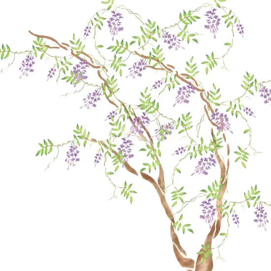 Wisteria Tree Wall Stencil | 2904 by Designer Stencils | Animal & Nature Stencils | Reusable Art Craft Stencils for Painting on Walls, Canvas, Wood | Reusable Plastic Paint Stencil for Home Makeover | Easy to Use & Clean Art Stencil {2}
