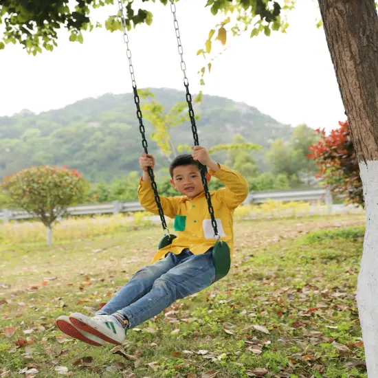 Heavy Duty Flexible Green Belt Swing with Coated Metal Chain {2}