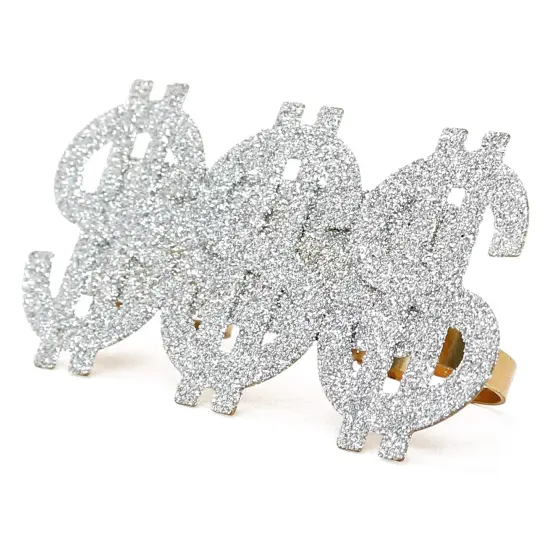 Dollar Sign Costume Ring - Money Symbol Jewelry Three Finger Ring for Men and Women {5}