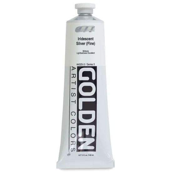 Golden Heavy Body Artist Acrylics - Iridescent Silver (Fine), 5 oz tube {1}