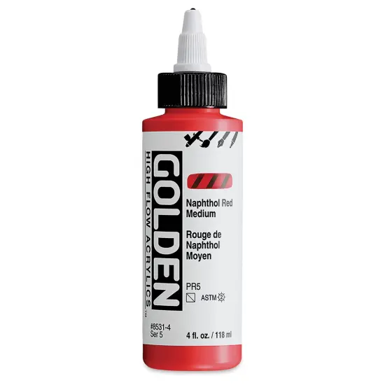 Golden High Flow Acrylics - Naphthol Red Medium, 4 oz bottle {1}