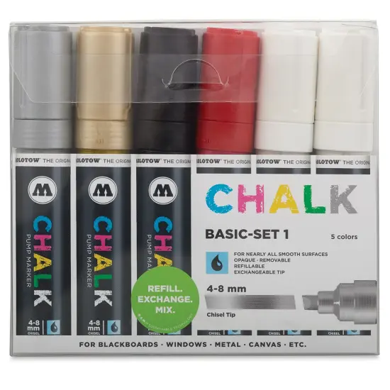 Molotow Chalk Marker - Basic Colors, Set of 6, 4-8 mm {2}