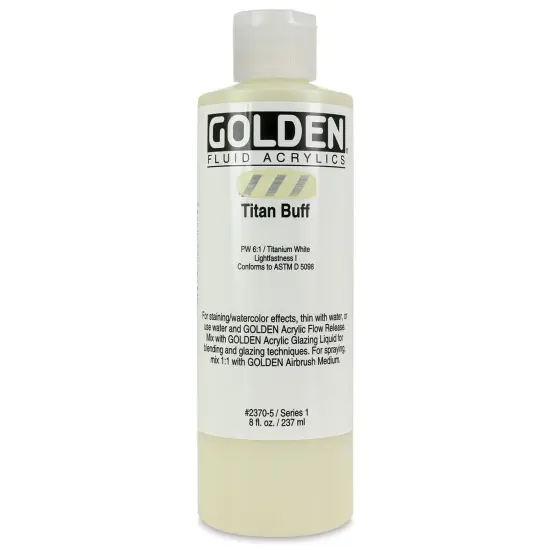 Golden Fluid Acrylics - Titanium Buff, 8 oz bottle {1}
