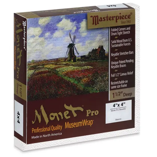 Masterpiece Monet Pro Sausalito Cotton Canvas - 4" x 4", Acrylic-Primed {1}