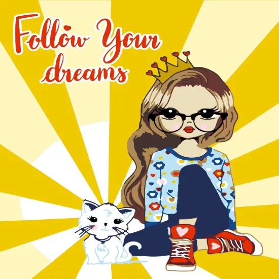 Artwille DIY Paint by Numbers for Adults and Kids, Acrylic Painting Kit - "Follow your Dreams", 13.8 x 17.7 in {1}