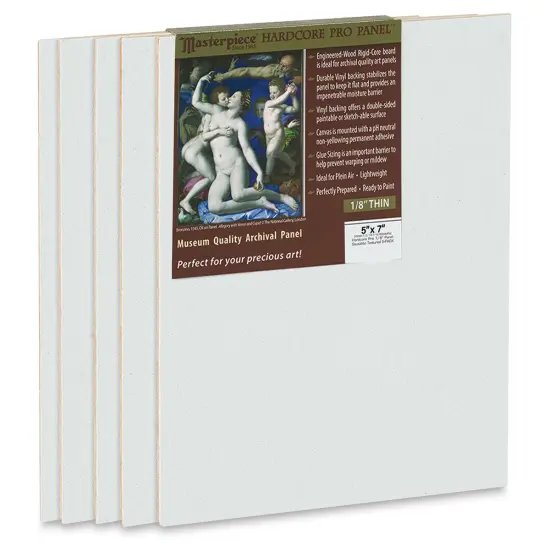Masterpiece Sausalito Hardcore Pro Canvas Panel Pack - 5" x 7", Pkg of 5 {1}