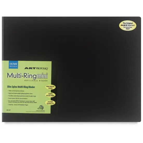 Itoya Art Profolio Multi-Ring Mini Binder - 14" x 11", Black, Landscape {2}