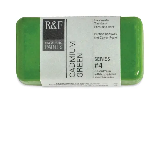 R&F Encaustic Paint Block - Cadmium Green, 40 ml block {2}