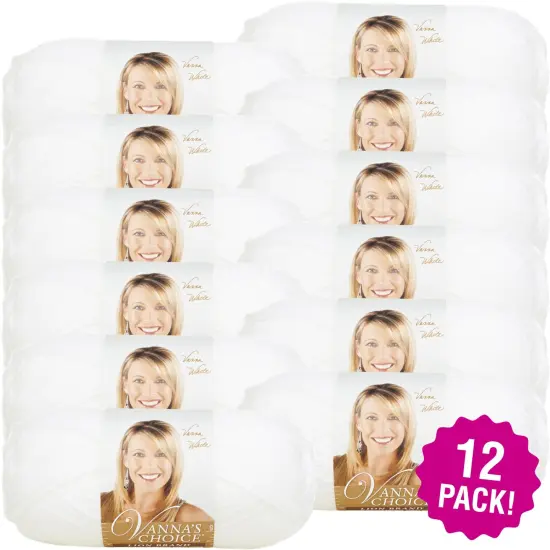 (12 Pack) Lion Brand Vanna's Choice Yarn - White {1}