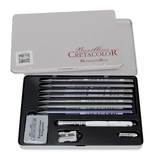 Cretacolor Monolith Woodless Pencil Set - Tin Box, Set of 10 {1}