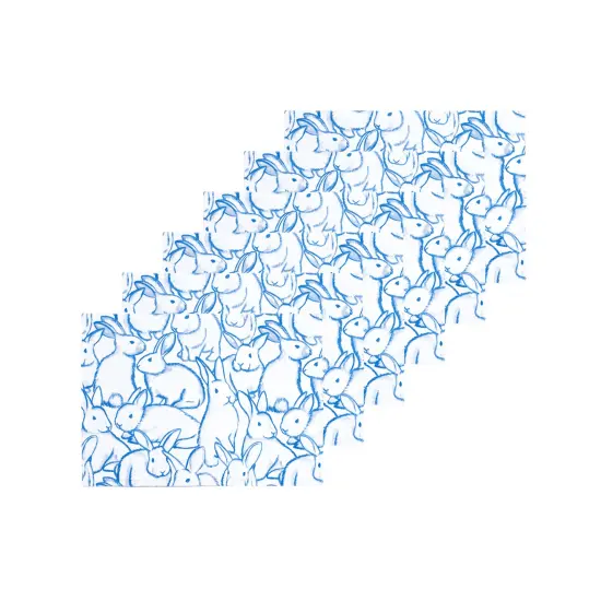 Blue Bunny Rabbits Easter Spring Cotton Single Placemats Set of 6, 14" x 20" {5}