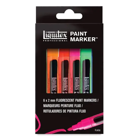 Liquitex Paint Marker - Fluorescent Colors, 2mm Tip, Set of 6 {1}