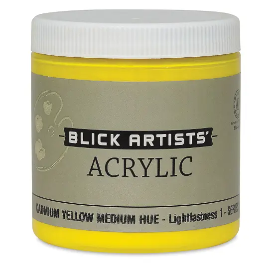 Blick Artists' Acrylic - Cadmium Yellow Medium Hue, 8 oz jar {2}