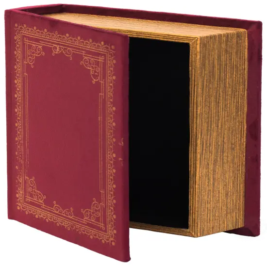 Decorative Vintage Book Shaped Trinket Storage Box Red {11}