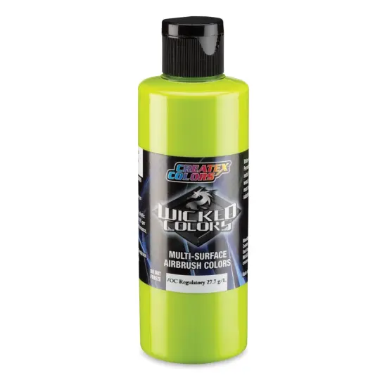 Createx Wicked Colors Airbrush Color - Opaque Limelight Green, 4 oz, Bottle {1}