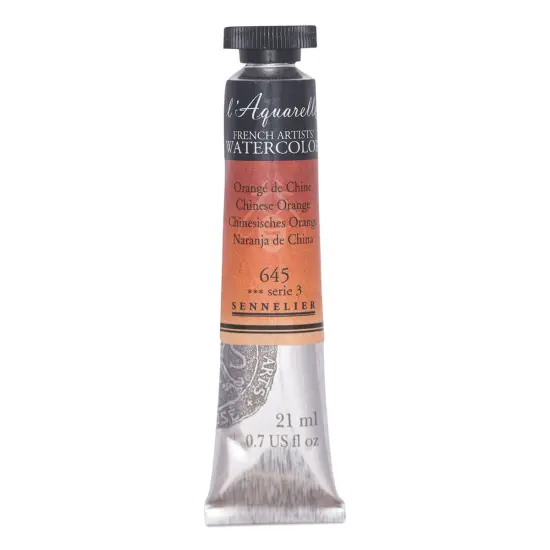Sennelier French Artists' Watercolor - Chinese Orange, 21 ml, Tube {1}