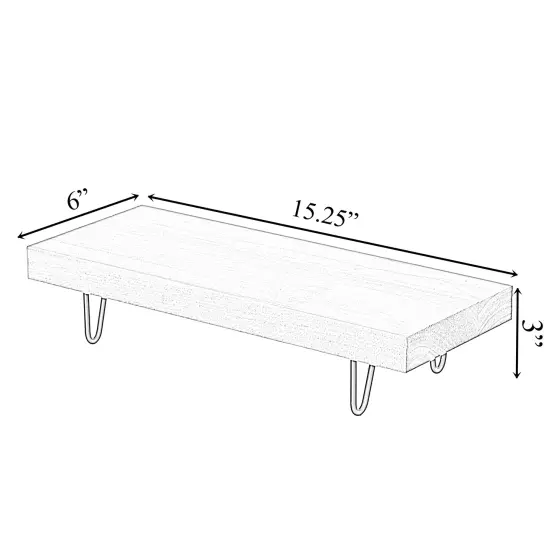 Decorative Natural Wood Rectangular Tray Serving Board with Black Metal Stand {4}